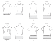 butterick sewing pattern nähen 6214 Shirt in Gr. ZZ L-XL-XXL (42/44-46/48-50/52)