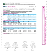Schnittmuster aus Papier KwikSew 4137 Damenrock Gr. 30-48