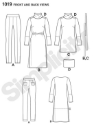 simplicity sewing pattern nähen 1019 Tunika und Hose K5 8-16 (34-42)