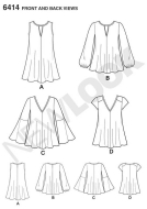 sewing pattern NewLook 6414 Tunika A 8-20 (34-46)