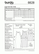 deutsch sewing pattern Burda 6628 Damenkleid Gr. 8-18...