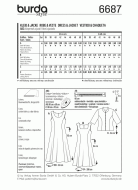deutsch sewing pattern Burda 6687 Damenkleid und Damenjacke Gr. 10-24 (36-50)