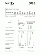 deutsch sewing pattern Burda 6689 Damenhose Gr. 10-20 (36-46)