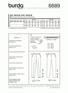 deutsch sewing pattern Burda 6689 Damenhose Gr. 10-20...