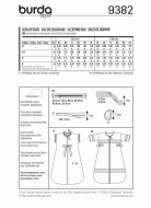deutsch sewing pattern Burda 9382 Babyschlafsack Gr. 3M-2...