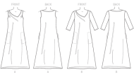 butterick sewing pattern nähen 6283 Damenkleid Gr. Y XS-M 6-14 (32-40) oder ZZ L-XXL 16-24 (42-50)