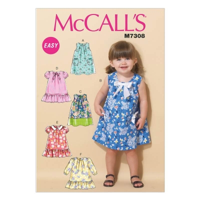 mccalls sewing pattern nähen 7308 Mädchenkleid