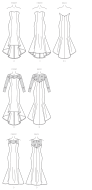 Schnittmuster McCalls 7320 Abendkleid Gr. A5 6-14 (de 32-40) oder E5 14-22 (de 40-48)