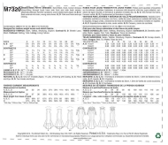 Schnittmuster McCalls 7320 Abendkleid Gr. A5 6-14 (de 32-40) oder E5 14-22 (de 40-48)