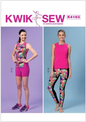 sewing pattern KwikSew 4163 Damensport Gr. XS-XL 4-22 (30-48)