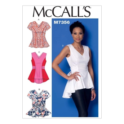 mccalls sewing pattern nähen 7356 Damenshirt Gr. A5 6-14 (32-40) o. E5 14-22 (40-48)