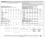 Schnittmuster McCalls 7359 Damenshirt Gr. 32-52