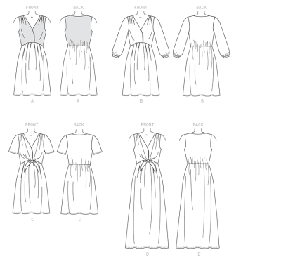 mccalls sewing pattern nähen 7381 Damenkleid Gr. Damen Y XS-S-M oder ZZ L-XL-XXL