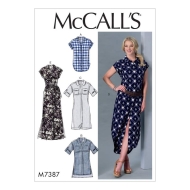 Schnittmuster McCalls 7387 Hemdblusenkleid, Blusenkleid, Sommerkleid Gr. 32-52