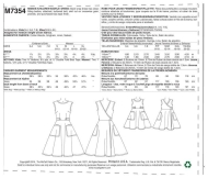 Schnittmuster McCalls 7354 Damenkleid Gr. Erwachsene XS-L