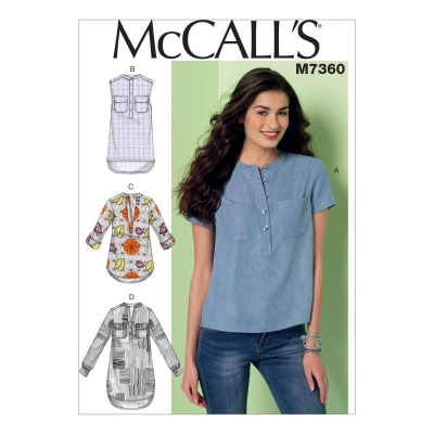 mccalls sewing pattern nähen 7360 Damenshirt Gr. A5 6-14 (32-40)