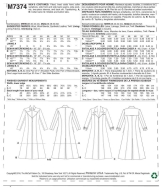 Schnittmuster McCalls 7374 Cosplay Gr. MWW 38-44 (de 48-54)