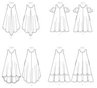 butterick sewing pattern nähen 6350 Sommerkleid Gr. Y XS-M 6-14 (32-40) oder ZZ L-XXL 16-26 (42-52)