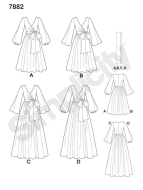 simplicity sewing pattern nähen 7882/8013 Kleid in Gr. 32-48