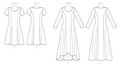 sewing pattern Vogue 9199 Kleid Gr. A5 6-14 (32-40) oder E5 14-22 (40-48)
