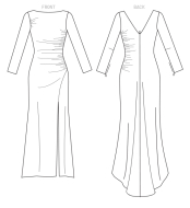 sewing pattern Vogue 1520 Abendkleid Gr. A5 6-14 (32-40) oder E5 14-22 (40-48)