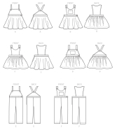 mccalls sewing pattern nähen 7459 Mädchenlatzhose Gr. CCE 3-6 (94-122cm) oder CHJ 7-14 (128-152cm)