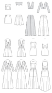mccalls sewing pattern nähen 7507 Damenkleid Gr. A5 6-14 (32-40) oder E5 14-22 (40-48)