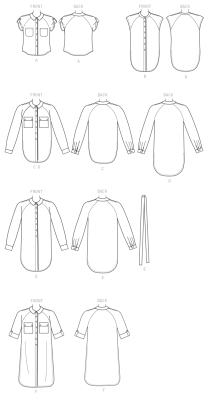 mccalls sewing pattern nähen 7472 Damenhemd Gr. E5 14-22 (40-48)