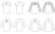 butterick sewing pattern nähen 6416 Damenshirts Gr. A5 6-14 (32-40) oder E5 14-22 (40-48)