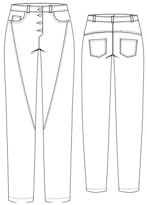 sewing pattern Berlin Damenhose Button down Jeans Isa