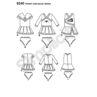 englisches Schnittmuster Simplicity 8240 Cheerleader Gr. HH 3-6 (DE 97-119cm) oder K5 7-14 (DE 127-155cm)