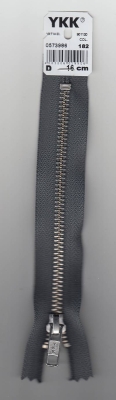 Metall-Reissverschluss 16 cm in dunkelgrau