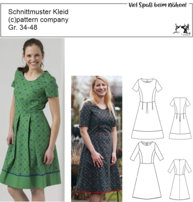 deutsch pattern company sewing pattern nähen 02860 Damenkleid Gr. 8-22 (34-48)