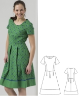 Schnittmuster Damenkleid pattern company 02-860 Damenkleid, Lieblingskleid mit Faltenrock Gr. 34-48