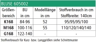 Schnittmuster zwischenmass 605002 kurze Damenbluse mit überschnittenen Ärmeln Gr. 36-50