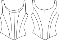 Schnittmuster zwischenmass 600501 Korsage Gr. M176 44-50 (Bu 100-116)