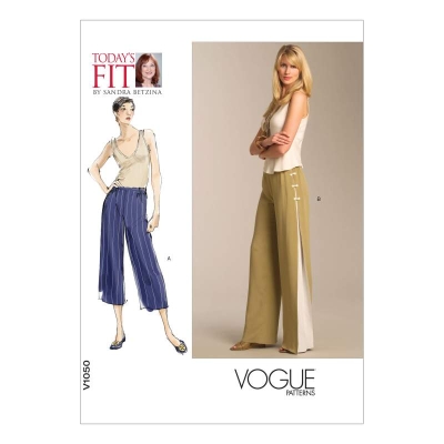 Schnittmuster Vogue 1050 Damenhose mit seitlichem Einsatz Hüfte 88-145cm