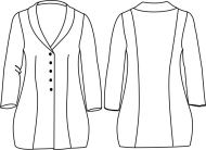 Schnittmuster zwischenmass 601009 Gehrockbluse Gr. M176 44-50 (Bu 100-116)