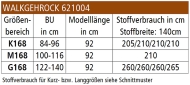 Schnittmuster zwischenmass 621004 Gehrock aus Walk Gr. M168 44-50 (Bu 100-116)