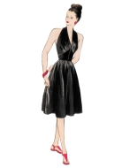 Schnittmuster Butterick 5209 40er Jahre Vintagekleid V-Ausschnitt 1947 Gr. 32-46