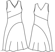 Schnittmuster zwischenmass 650601 Kleid Gr. M168 44-50 (Bu 100-116)