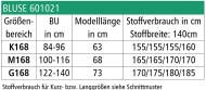 Schnittmuster zwischenmass Gr. M176 44-50 (Bu 100-116)