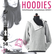 Schnittmuster zwischenmass 603051 Kapuzenpullover Gr. G168 52-58 (Bu 122-140)