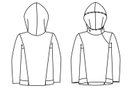 Schnittmuster zwischenmass 603051 Kapuzenpullover Gr. G168 52-58 (Bu 122-140)