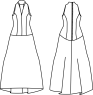 Schnittmuster zwischenmass 650111 Langes Kleid Gr. M160 44-50 (Bu 100-116)