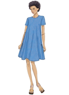 Schnittmuster Vogue 9237 einfaches Kleid, weit mit A-Linie Gr. 32-52