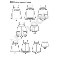 english paper sewing pattern NewLook 6501 baby dresses A NB L (baby)