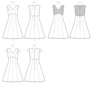 sewing pattern von Butterick 6448 Kleid Gr. A5 6-14 (32-40) oder E5 14-22 (40-48) mit deutscher Anleitung