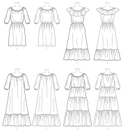 sewing pattern von Butterick 6451 Kleid Gr. Y XS-M 6-14 (32-40) oder ZZ L-XXL16-24 (42-50) mit deutscher Anleitung