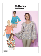 Schnittmuster Butterick 6455 Shirt Gr. Y XS-M 6-14 (32-40) oder ZZ L-XXL16-24 (42-50) mit deutscher Anleitung